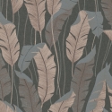 Erismann Arwen Delicate Feather Brown Metallic Wallpaper - 10344-47