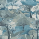 Erismann Tree Landscape Turquoise Wallpaper - 10433-07