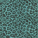 High-resolution flat swatch of Erismann Urban Safari wallpaper showing the turquoise textured leopard print.