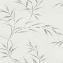 Erismann Yamato Leaf Light Grey Metallic Wallpaper - 10528-31