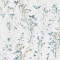 Erismann Bright Meadow Flower Turquoise Wallpaper - 10561-18