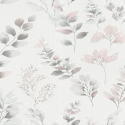 Flat swatch of Pink 10579-05 showing the delicate leaf trail.