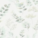 Flat swatch of Green 10579-07 showing the sage botanical pattern.