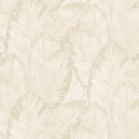 Close-up material sample of the Erismann Modern Balance 10602-14 design showing the cream palm foliage layers and metallic highlights.