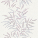 Close-up material sample of the Erismann Modern Balance 10607-05 design showing the soft pink trailing botanical leaf stripe details.
Roll Image: Studio photograph of the pink botanical leaf stripe w