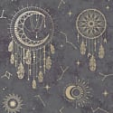 Holden Decor Dreamcatcher Black/Gold Metallic Wallpaper - 13330