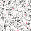 Holden Decor Doodle White/Black Wallpaper - 13340