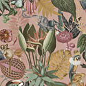 Holden Decor Wonderland Tropical Animals Blush Pink Wallpaper - 13400