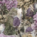 Holden Decor Basildon Forest Mulberry/Green Wallpaper - 13930