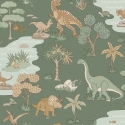 Holden Decor Dino Zoo Green Wallpaper - 14010