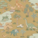 Holden Decor Dino Zoo Ochre Wallpaper - 14011