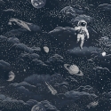 Holden Decor Lost In Space Midnight Blue/Silver Metallic Wallpaper - 14051