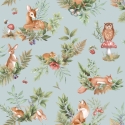 Holden Decor Forest Friends Duckegg Blue Wallpaper - 14120