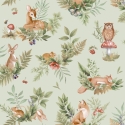 Holden Decor Forest Friends Sage Wallpaper - 14121
