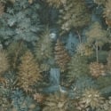 Holden Decor Midnight Woods Teal/Yellow Wallpaper - 14150