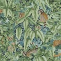 Holden Decor Odyssey Lemur Leaves Aqua/Green Wallpaper - 14311