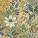 Flat swatch of 14320 showing the metallic floral pattern.