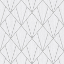 Muriva Indra Geometric Silver Metallic Glitter Wallpaper - 154101