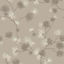 Belgravia Decor Valentino Pine Tree Soft Mocha Metallic Wallpaper - 1934