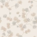 Belgravia Decor Valentino Pine Tree Cream Metallic Wallpaper - 1935