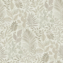 Flat swatch of Galerie Angslycka Botanical Leaf in beige showing the smooth non-woven flat paper surface.