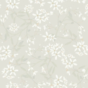 Flat swatch of Galerie Paradis Floral in grey and white showing the smooth non-woven flat paper surface.