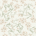 Flat swatch of Galerie Paradis Floral in pink and green showing the smooth non-woven flat paper surface.