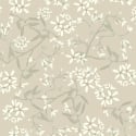 Flat swatch of Galerie Paradis Floral in beige and green showing the smooth non-woven flat paper surface.