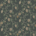 Flat swatch of Galerie Tallskog Motif in dark green showing the smooth non-woven flat paper surface.