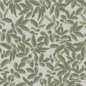 Flat swatch of Galerie Lovskog Foliage Leaf in green showing the smooth non-woven flat paper surface.