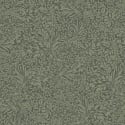 Flat swatch of Galerie Kristina Floral in green showing the smooth non-woven flat paper surface.