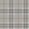 Flat swatch of Galerie Emma Check Plaid in dark beige and grey showing the smooth non-woven flat paper surface.