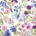 Catherine Lansfield Countryside Floral Pink/Blue Wallpaper - 206541