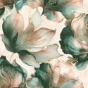 Muriva Elysian Floral Coral/Teal Metallic Wallpaper - 212505