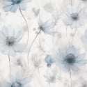Muriva Lissa Flower Blue Metallic Wallpaper - 215502