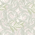 Muriva Vale Leaf Green/Pink Metallic Wallpaper - 221503