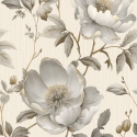 Muriva Alethia Floral Cream Metallic Wallpaper - 227501