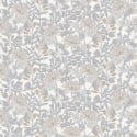 High-resolution flat swatch of Muriva Martha Floral wallpaper in cream and blue showing the textured finish.