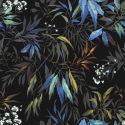 Belgravia Decor Kanata Leaf Blue/Black Wallpaper - 2338