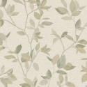 Rasch Silver Birch Leaf Natural/Green Metallic Wallpaper - 311433