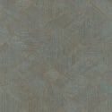 Galerie Odyssey Wood Mosaic Design Blue/Copper Metallic Wallpaper - 35512