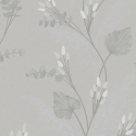 Holden Decor Amarante Leaf Grey Metallic Wallpaper - 36251