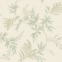 Flat swatch of 36452 highlighting the sage tones and metallic leaf.