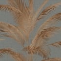 Michalsky Living Fanned Palm Leaf Grey/Copper Metallic Wallpaper - 39980-3