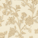 Close-up material sample of the Rasch Florentina Angelina 400907 design showing the champagne metallic floral trails and textured background.