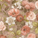 Close-up material sample of the Rasch Luminara Olivia 410522 design showing the soft beige multi floral trails on a subtle background.
