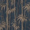 Rasch Bamboo Shimmer Midnight Blue/Gold Metallic Wallpaper - 484892