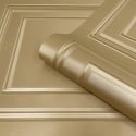 Belgravia Decor Amara Wood Panel Gold Satin Wallpaper - 7396