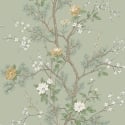 Belgravia Decor Bridget Oriental Floral Sage Wallpaper - 752