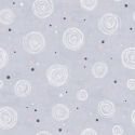 Flat material sample of the AS Creation Lilly & Luis 77139-1 design showing the alternating grey and pink circular pattern.